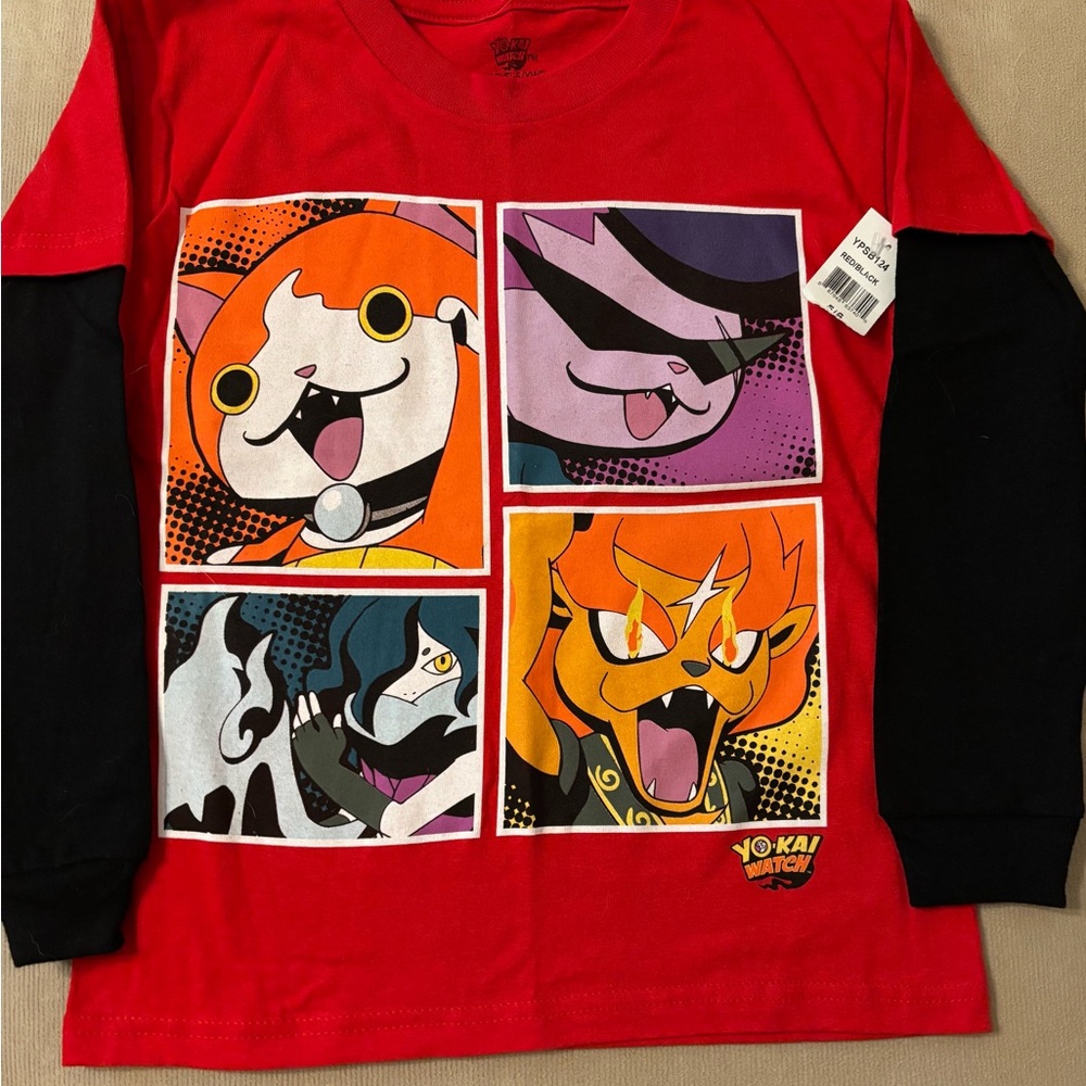 Yo-Kai Watch Long Sleeve Boys Graphic Tee. Size 5/6